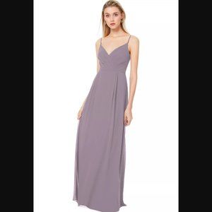 Bill Levkoff Chiffon Bridesmaid Dress 7035 sz 0 Heather Lilac Purple - WORN ONCE